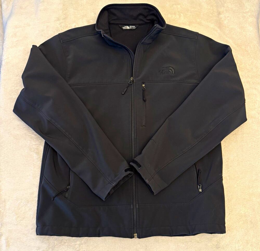 The North Face Windwall Men's Black Softshell Full Zip Lined Jacket Size M
